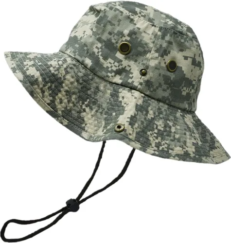 Vista 8 de Glory Max Sombrero de pescador de algodón lavado con correa de barbilla gorra de pesca Sun Safari Boonie Oliva