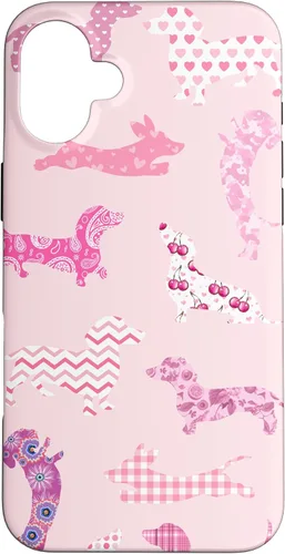 Vista 21 de Funda para iPhone 11 rosa boho Dachshund Doxie