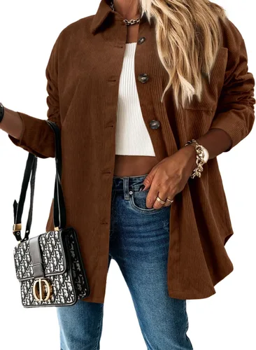Vista 129 de ZOLUCKY Chaqueta de manga larga con botones para mujer, talla grande, blusas