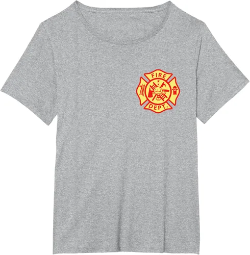 Vista 93 de Camiseta con logotipo de bomberos con símbolo de bombero, Negro