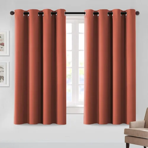 Vista 30 de MeilleMaison Cortinas opacas para dormitorio, con aislamiento térmico, oscurecimiento de habitación, cortinas insonorizadas para ventana, cortinas