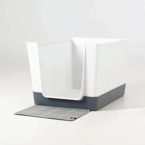 Vista 9 de DoggyBathroom - Orinal para perros de interior con paredes altas y entrada baja para perros pequeños, soporte vertical, protector contra Negro