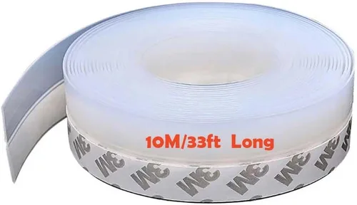 Vista 10 de 5M/16 pies de tira de sellado para ventana, sellado adhesivo para clima de 35mm de ancho, cinta de sellado de silicona para puertas inferiores