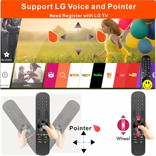 Vista 4 de Mando a distancia mágico para LG Remote Control para Smart TV 2025-2018 Puntero, control de voz, Bluetooth, MR25, MR24, 23, 22, 21,20,19,18 GA/GN.