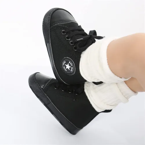Vista 3 de KIDSUN zapatos deportivos altos hasta el tobillo para bebés, niños y niñas con suela antideslizante, suaves, para recién nacidos, zapatos