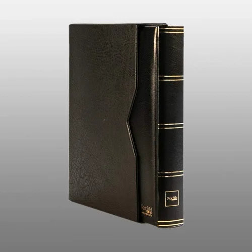 Vista 3 de Prophila stockbook 60 White Divided Sides Acolchado con estuche Negro