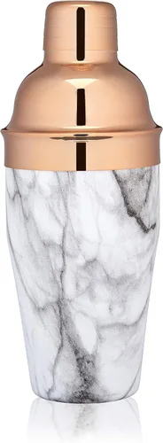 Vista 8 de True Contorno - Coctelera de acero inoxidable con colador de 8.5 onzas, coctelera con tapa y colador, coctelera de bebidas mixtas, coctelera de licor