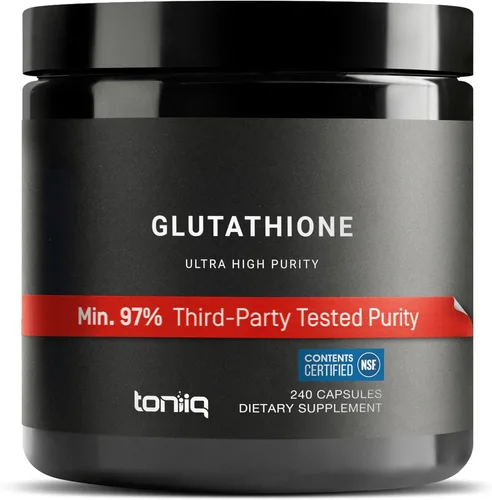 Vista 10 de Toniiq Cápsulas de glutatión de ultra alta resistencia certificadas por NSF - Fórmula concentrada de 1000 mg - 98% más altamente purificadas
