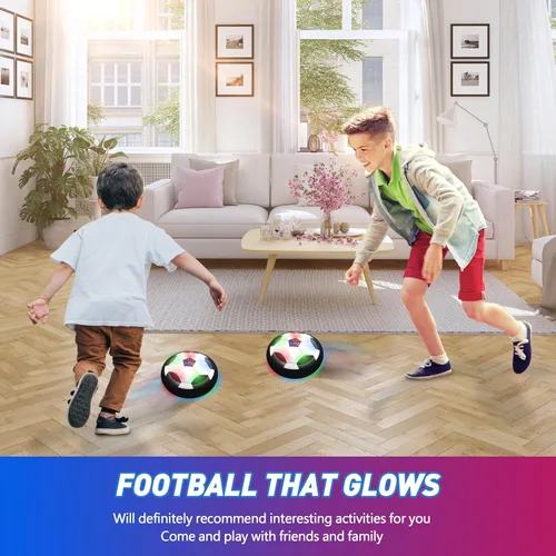 Vista 7 de Pelota de fútbol Hover LED para niños, pelota de entrenamiento con energía de aire para niños, juego de fútbol para interior y exterior, regalos