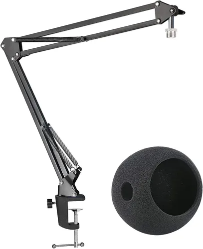 Vista 12 de Protector de viento con filtro de bola de nieve azul – Protector de viento profesional de espuma para micrófono iCE para grabaciones, transmisión
