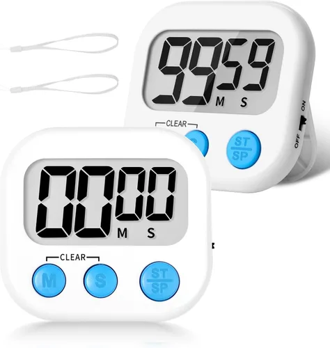 Vista 21 de ZILLEEN Temporizador de aula para niños y profesores, paquete de 2 temporizadores digitales, blanco y negro