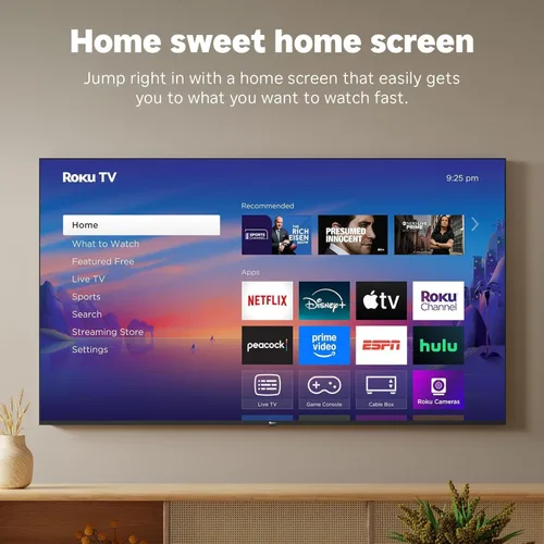 Vista 9 de Roku Serie Select de 55 pulgadas, Smart TV 4K UHD - HDR, Dolby Audio, compatible con Alexa, control por voz, Bluetooth, con cable HDMI AUX, plan