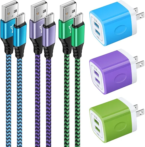 Vista 8 de Cargador de pared USB, adaptador de cargador de 2.1 A con cable de carga rápida de 6 pies para Motorola Moto Razr 2024, Moto G 5G 2024/Edge 2024