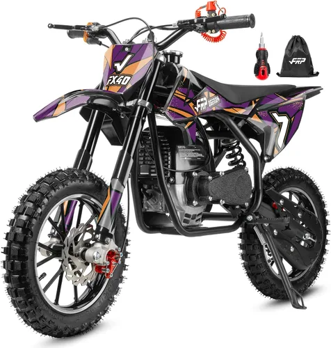 Vista 17 de FRP FX40 - Bicicleta de motocross a gas para adolescentes, 40 cc, 4 tiempos Púrpura