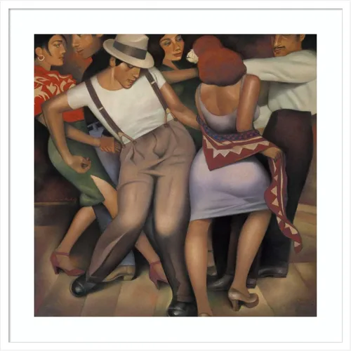 Vista 14 de Amanti Art Latino Jazz por Gary Kelley - Lienzo decorativo enmarcado en madera (21 pulgadas de ancho x 21 pulgadas de alto), marco natural esbelto
