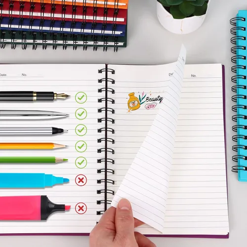 Vista 4 de LABUK 6 piezas de cuadernos en espiral con tapa dura para el trabajo, cuadernos en espiral A5, 160 páginas 5.5x8.5 pulgadas, pequeño diario