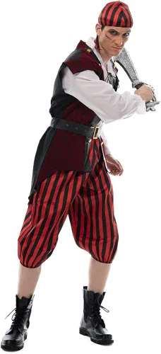 Vista 4 de EraSpooky - Disfraz de pirata de lujo para hombre