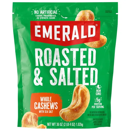 Vista 9 de Emerald Nueces Enteras Tostadas y Saladas (Paquete de 1), Bolsa resellable de 5oz, Proteína a Base de Plantas, Certificada Kosher, Sin GMO, No