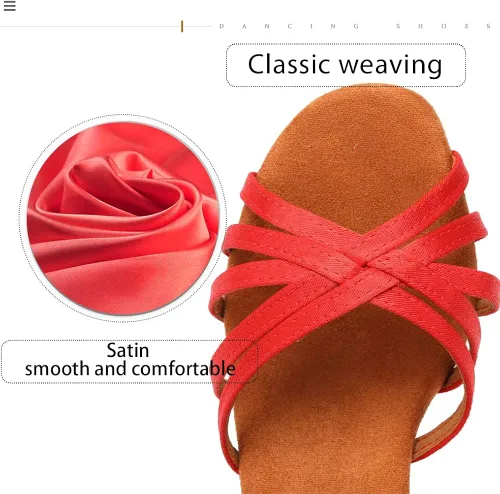 Vista 2 de VCIXXVCE Zapatos profesionales de baile latino para mujer, puntera abierta, salsa, práctica, danza, rendimiento