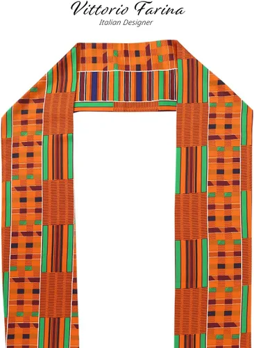 Vista 2 de BufandaEstolaFaja Africana Estampado Kente