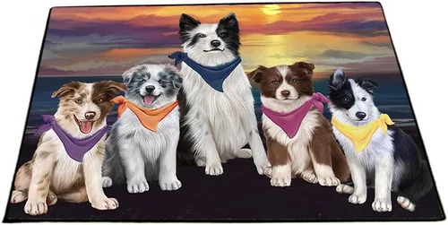 Vista 16 de Doggie of the Day Border Collie Dogs Floor Mat - 4th of July Independence Day - Best Dog Doormat - Protector Decor - Unique Portrait Art - Premium