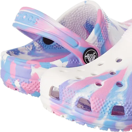 Vista 7 de Zuecos Crocs clásicos con diseño de teñido anudado marmoleado (para niños)