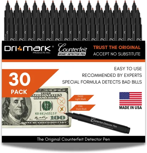 Vista 7 de Dri Mark 351B1 - Rotulador marcador detector de billetes falsificados, fabricado en los Estados Unidos, 3 veces más tinta, tamaño de bolsillo
