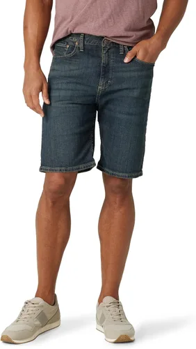 Vista 11 de Wrangler Authentics pantalones cortos de jean clásicos con cinco bolsillos de ajuste relajado para hombre Dark Rinse