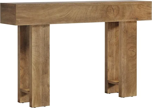 Vista 9 de Cealform Mesas de Consola para Entrada, 47.2 Pulgadas de Largo Mesa de Sofá Detrás del Sofá, Mesa de Entrada de Estilo Rústico de Madera para Sala
