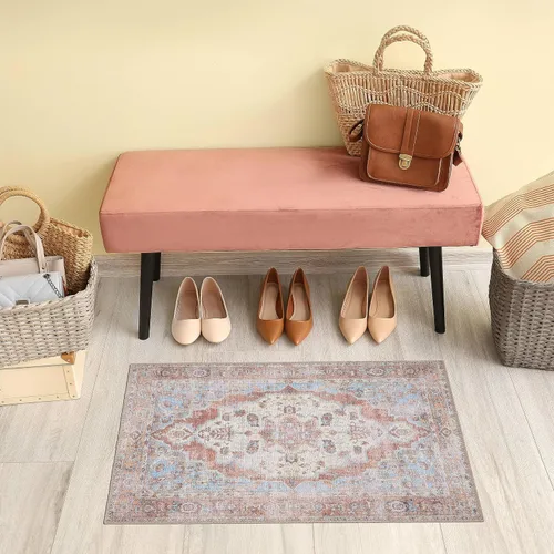 Vista 82 de GLN Rugs Bohemian - Troy - Alfombra de felpilla lavable a máquina, bohemio, lavable, antideslizante, alfombra de área de felpilla de pelo bajo