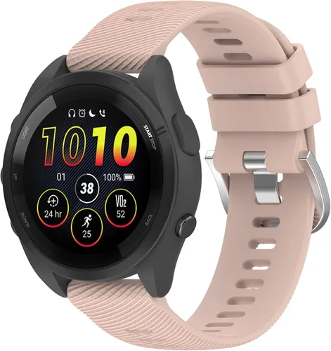 Vista 13 de Correa de reloj Garmin Forerunner 165 para mujeres y hombres, 0.787 pulgadas, ajustable, de silicona, suave, de repuesto, para Garmin Forerunner 165