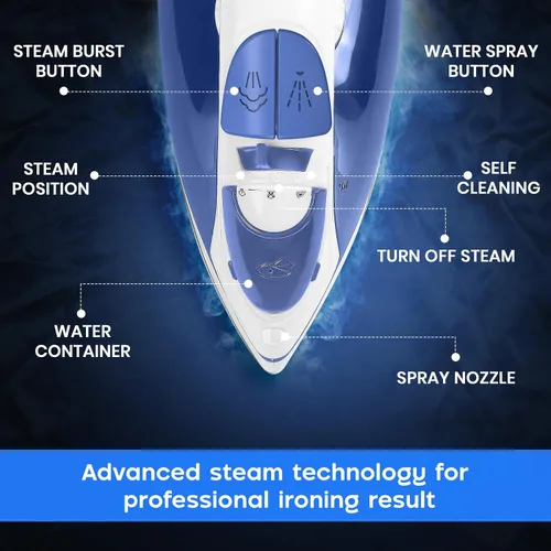 Vista 10 de Utopia Home Plancha de vapor para ropa con suela antiadherente, plancha de ropa de 1200 W con control de termostato ajustable, protección