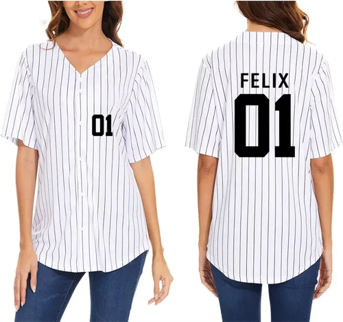 Vista 13 de DHSPKN Stray Kids Domin ATE Album Merch Rockstar 8th Baseball Shirt Felix Jisung Hyunjin Minho Bangchan Changbin Concerts Tee Unisex Tops