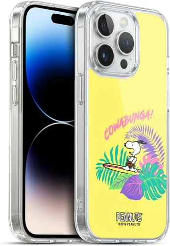 Vista 81 de Head Case Designs Funda de gel suave con licencia oficial de Peanuts Tropical Surf Snoopy Aloha Disco compatible con Apple iPhone 13 Mini Surf