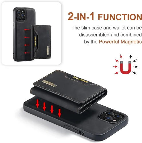 Vista 5 de Fundas de cuero tipo cartera para teléfono compatibles con iPhone 14 Pro Max con tarjetero para hombres de 6.7 pulgadas, contraportada desmontable 2