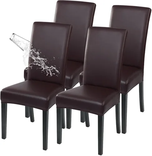 Vista 12 de SearchI Juego de 4 fundas impermeables para sillas de comedor, fundas elásticas para sillas Parsons extraíbles, lavables, fundas protectoras
