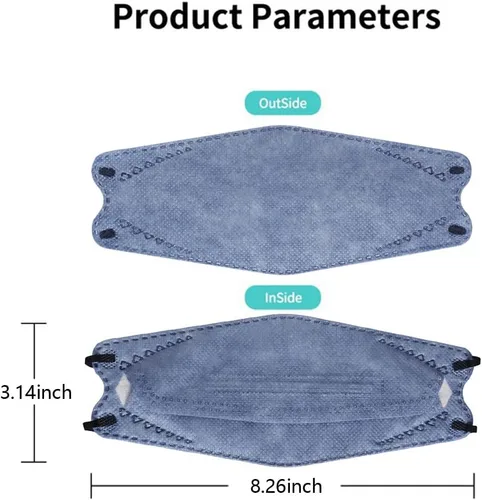Vista 5 de 100 máscaras KF94, envueltas individualmente, tipo pez 3D, para adultos, mascarilla protectora de 4 capas