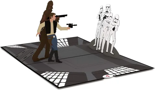 Vista 4 de Lovepop Star Wars™ The Death Star™ Tarjeta Desplegable de Enfrentamiento de la Estrella de la Muerte, Tarjeta 3D, Tarjeta de Cumpleaños, Tarjeta