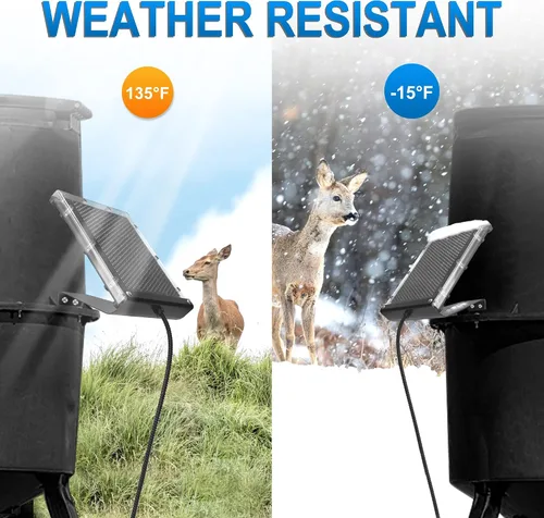 Vista 5 de POWOXI Panel solar de 6 V 1.5 W para recargar alimentador de ciervos, cargador solar impermeable al aire libre con soporte de montaje