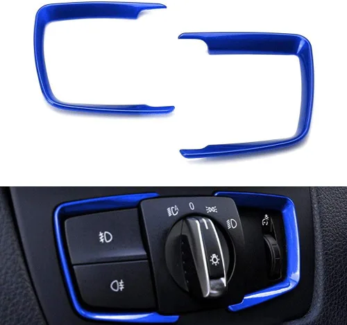 Vista 7 de iJDMTOY 2 interruptores de luz azul que rodean los adornos decorativos compatibles con BMW 2 3 4 Series X5 X6 (F22 F30 F31 F32 F33 F15 F16)
