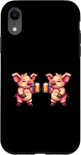 Vista 8 de iPhone 15 Pig Beer Party Team Comic Gamer Crew Case
