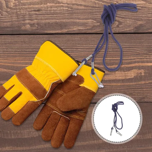 Vista 2 de EXCEART Clips para guantes con correa elástica ajustable, clips para guantes de invierno para gorros, clips de nailon para colgar el cuello, cuerda