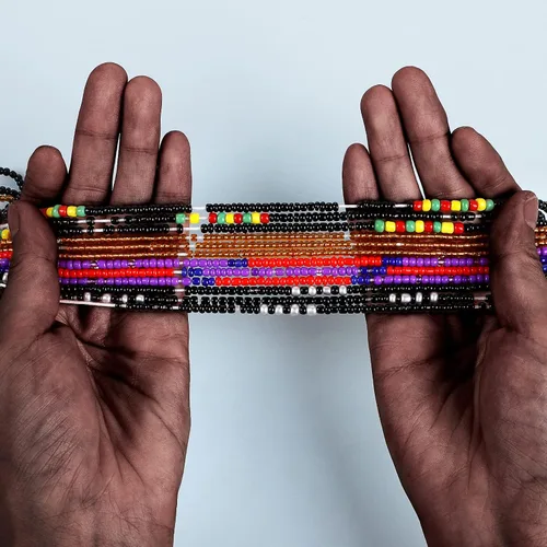 Vista 39 de 4 cuentas de cintura africana hechas a mano de 50 pulgadas para mujer, no elásticas (corbata)