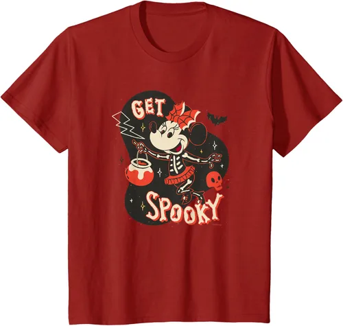 Vista 67 de Disney Disfraz de esqueleto de Minnie Mouse para Halloween, camiseta espeluznante Negro