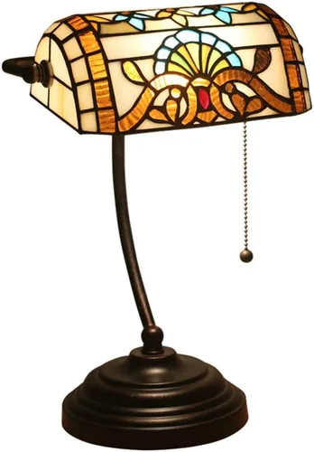 Vista 13 de Baroque Stained Glass Deskp with Pull Cswitch Style Bankerp for Liviroom Office Bedroom Antzinc Base Traditional Tablep for Bedside or Desk Use/I