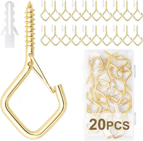 Vista 18 de CADONO 30 PCS Ganchos Colgantes de Copa con Tornillo con Hebilla de Seguridad, Ganchos de Tornillo a Prueba de Viento Perfectos para Colgar Luces