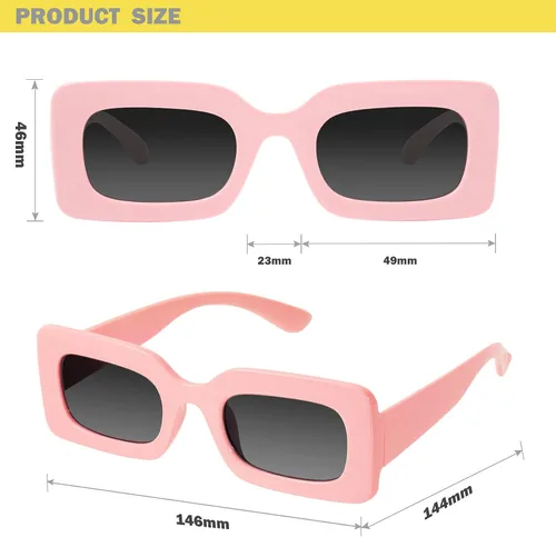 Vista 5 de mosanana Gafas de sol rectangulares de moda para mujeres y hombres, modelo Trimble