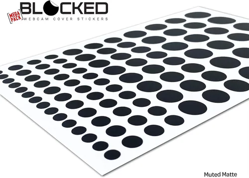 Vista 2 de BLOCKED Calcomanías de vinilo originales para cámara web Cubiertas de privacidad reutilizables y apilables para todos los dispositivos con 95