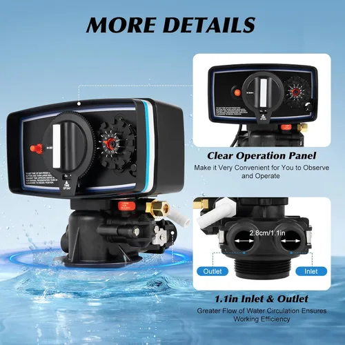 Vista 5 de Válvula de control de suavizante de agua para toda la casa con cabezal de control digital automático de alto rendimiento 5600 Válvula de control