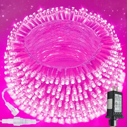 Vista 36 de Guirnalda de 100 luces LED conectables para interiores y exteriores, luces de Navidad blancas cálidas de 33 pies, impermeables, 13 modos